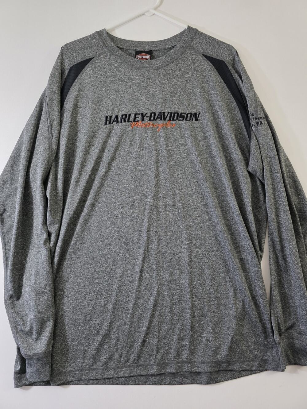 Harley Davidson Motorcycles Shirt Mens 2XL Genuine Motorcycle Long Sleeve Gray